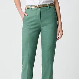 NEW Kallie stretch linen-blend straight-leg pant size 12 women's lamppost green